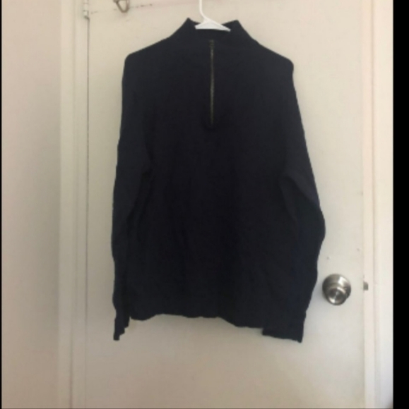 J. Crew Factory Other - J.Crew Mens Blue Rugged Merino Wool 1/2 Zip Sweater Pullover Sz L